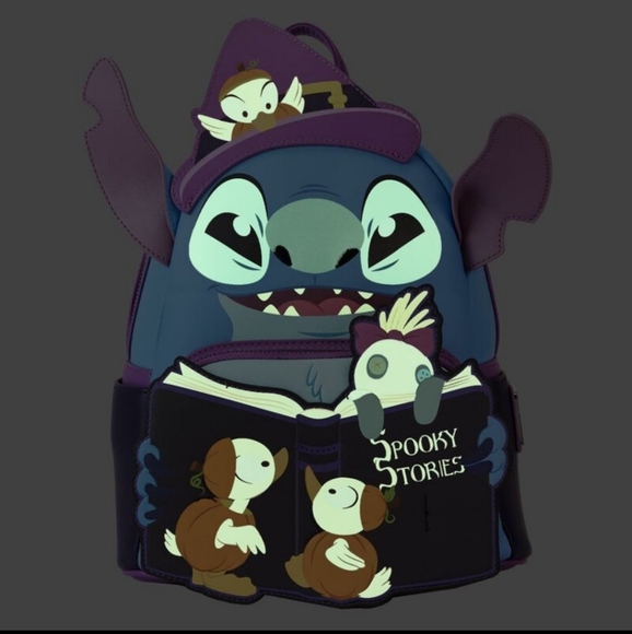 Loungefly Stitch Exclusive Spooky Stories Halloween Glow mini Backpack - Picture 6 of 6